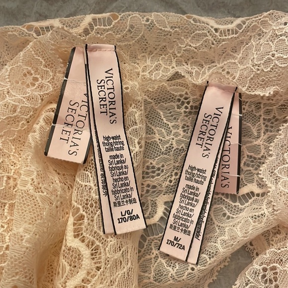 NWT Victoria’s Secret Corded Lace High Waist Thong Purest Pink panty - Picture 5 of 10